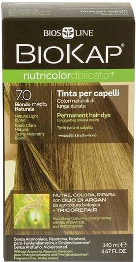 Biosline Biokap Farba na vlasy Nutricolor Delicato 7.0 Svetlý Blond 140 ml