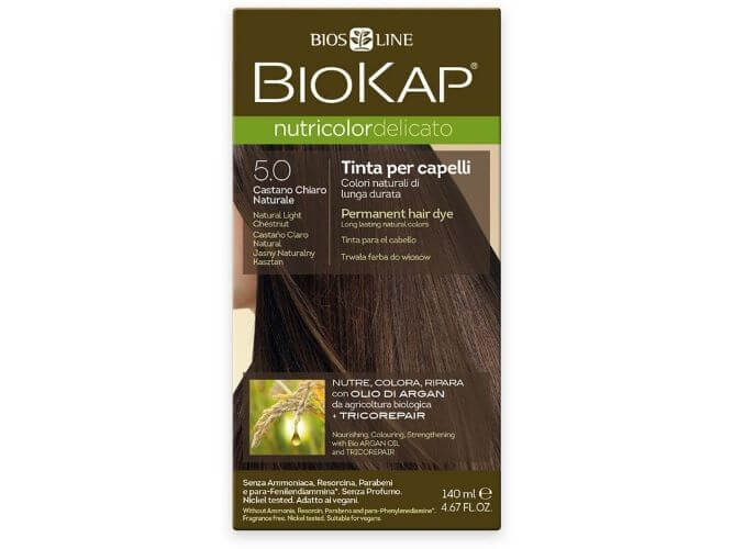 Biosline Biokap Farba na vlasy BIOKAP Nutricolor Delicato 5.0 Gaštanová prírodná svetlá 140 ml